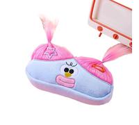 CNWEUFT Explosive Hair Ugly Doll Peluche Grande Intestino Pen Bag Big Eyes Monster Sweet Girl Heart Storage Bag Peluche Toy Stationery Box, Azzurro, 21.0*9.0*6.2