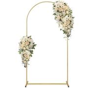Cnwinu Arco di nozze staccabile, supporto per sfondo ad arco in metallo, colore oro, per matrimoni, cerimonie, compleanni, fidanzamenti, anniversari, feste, decorazioni da giardino (2 m)