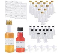 CNYMANY 30 mini bottiglie di liquore, da 30 ml e 60 ml, in plastica, con 5 imbuti e 30 etichette adesive, essenziali da viaggio e bomboniere
