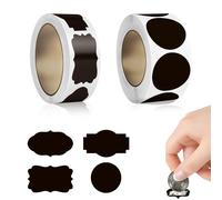 CNYMANY - 600 etichette adesive da grattare, circolari, irregolari, autoadesive, autoadesive, fai da te, per giochi, feste, regali, cartoline, promozioni, colore: nero