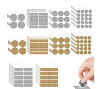 CNYMANY - 830 etichette adesive da grattare, rotonde, quadrate, autoadesive, per fai da te, giochi, feste, regali, cartoline, promozioni, colore: oro, argento