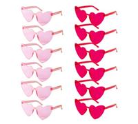 CNYUON 6/8/10/12 pezzi da sposa doccia occhiali sole rosa cuore rosso for essere damigella d'onore addio al nubilato decori(12pcs mix)