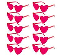 CNYUON 6/8/10/12 pezzi da sposa doccia occhiali sole rosa cuore rosso for essere damigella d'onore addio al nubilato decori(10pcs red)
