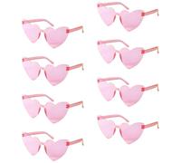 CNYUON 6/8/10/12 pezzi da sposa doccia occhiali sole rosa cuore rosso for essere damigella d'onore addio al nubilato decori(8pcs pink)