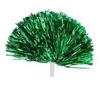 CNYUON 6 Pezzi di plastica con Doppio Foro e Manico in Metallo for Il tifo, Pompon, Palline da Cheerleading, Decorazioni for, Forniture Sportive for Club(Green Handle)
