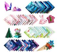 CO 200 Pezzi Carta Origami Colorata ， Fondale Marino, Fiori, Sakura, Pianeta, per progetti di Arti e Mestieri (15x15)