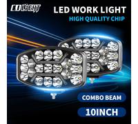 CO LIGHT 10 "LED Auto Luce Fuoristrada Faro Faretto DRL E9 Camion Ausiliario Quadrato Lavoro Auto Guida Bianco Ambra 12V 24V 2PC 10inch Lights
