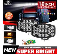 CO LIGHT 10 "LED Luce per auto Faro fuoristrada Faretto da lavoro Camion Ausiliario Quadrato Guida per auto Lampada fendinebbia ambra bianca 12V 24V