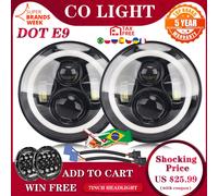 CO LIGHT 7 pollici LED Headlight 80W DRL Halo Angle Eyes Led Headlight 12V 24V DOT E9 High Low Turn Signal per Lada Niva Offroad 4 x4