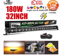 CO LIGHT Super Slim 32 pollici 180W Barra luminosa stroboscopica a led Bianco Giallo Combo Flash Fendinebbia Luce da lavoro per camion ATV fuoristrada 4x4 12V 24V 6 D 8 inch 30W