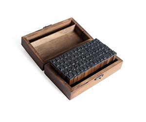Co-link Alphabet Letters Stamps- Wooden Rubber Alphabet Letter Multipurpose Number Stamps Stamper Seal Set in a Wooden Box Case Set of 70pcs