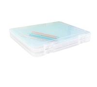 Co-link Portable A4 File Box Transparent Plastic Box Office Supplies Holder Document Paper Protector Desk Paper Organizers Case PP Storage Collections Container Magazine Organizers Box Case (2PCS)