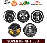 CO LUCE E9 Auto 7 "Faro A Led Hi/Low H4 Halo Angolo Occhi Per Harley Urbano BMW Jeep JK 4x4 Suzuki Samurai Wrangler Off Road 12V