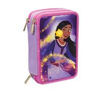 CO-MA Astuccio Compatibile con Wish Viola 3 Zip Completo 20x13x7 cm + Omaggio Braccialetto + Penna Colorata