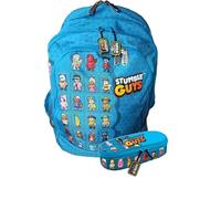 CO-MA Zaino Scuola Compatibile con Stumble Guys Blu Rotondo 44x39x23 cm con Astuccio Organizzato + Portachiavi Omaggio