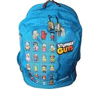 CO-MA Zaino Scuola Compatibile con Stumble Guys Blu Rotondo 44x39x23 cm + Portachiavi Omaggio