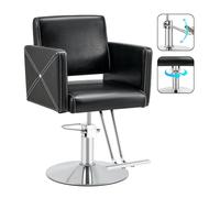 CO-Z Poltrona da Parrucchiere Sedia da Barbiere Classica con Girevole a 360° Altezza Regolabile 15 cm e Pompa Idraulica, Base in Acciaio Capacità 200 kg per Parrucchiere Salone di Bellezza Tatuaggi