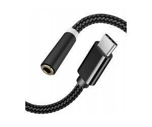 CO2 Adattatore AUX da USB-C a Mini Jack da 3,5 mm con DAC 128 kHz HD, Hi-FI - Cavo audio di alta qualità, nero, compatibile con iPhone 16, 15, Pro, Max, Plus, MacBook, iPad Pro, Samsung (DAC)