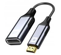 Co2 Adattatore HDMI a DisplayPort 1.4 4K 60Hz connettori HDR in alluminio placcato oro plug and play compatibile con proiettore TV per laptop console da 24 cm