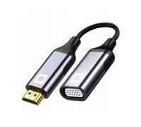 Co2 Adattatore HDMI a VGA D-SUB 2K/60Hz, Full HD 1080p, Plug & Play, placcato oro, cavo unidirezionale, convertitore, compatibile con laptop, monitor, proiettori, alluminio grigio spazio (2K)