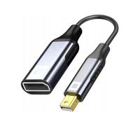 Co2 Adattatore Mini DisplayPort a DisplayPort DP 1.4 8K/60Hz, 4K/120Hz, 2K/240Hz, Full HD, Dynamic HDR DSC 3D HDCP 2.2 FEC FreeSync G-Sync, Plug & Play, 32,4 Gbps, bidirezionale, alluminio (8K)