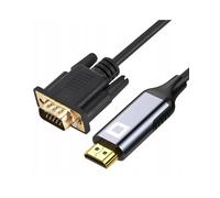 Co2 HDMI a VGA D-SUB 2K/60Hz, Full HD 1080p, Plug & Play, placcato oro, adattatore unidirezionale, convertitore, compatibile con laptop, monitor, proiettori, alluminio grigio spazio (3 m)