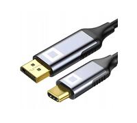 CO2 USB-C a DisplayPort DP 8K/60Hz, 4K/120Hz, Full HD, Plug & Play, HDR dinamico, adattatore unidirezionale, alluminio grigio spazio, MHL, compatibile con iPhone, MacBook, iPad Pro, Samsung (2 m)