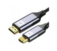 CO2 USB-C a HDMI 2.0 4K/60Hz, 2K/240Hz, Full HD, Plug & Play, HDR dinamico, adattatore unidirezionale, alluminio grigio stella, MHL, compatibile con iPhone, MacBook, iPad Pro, Samsung (2 m)