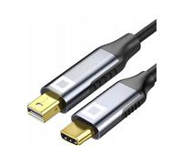 CO2 USB-C a Mini DisplayPort DP 8K/60Hz, 4K/120Hz, Full HD, Plug & Play, HDR dinamico, adattatore unidirezionale, alluminio grigio, MHL, compatibile con iPhone, MacBook, iPad Pro, Samsung (2 m)