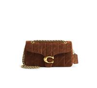 Coach Tabby Quilted Suede 26 Borsa a spalla marrone, Rauleder, donna