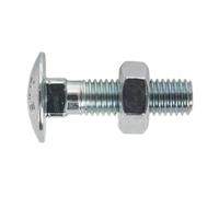 Coach Bullone E Dado M10 X 40mm Zinco Confezione Di 50 - Sealey CBN1040 Nuovo