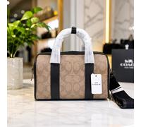 Coach CA186 Gotham Duffle 24 Signature Canvas Charcoal Mini Boston Bag