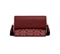 Coach CH828 Turner Flap Crossbody In Signature Chambray E Pelle Vino