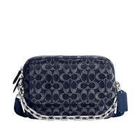 Coach Charter - Borsa a tracolla con patta in denim, 61 cm, colore: Blu scuro