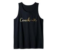 Coach Elegante Oro Tipografia con Un Regalo Cuore Canotta