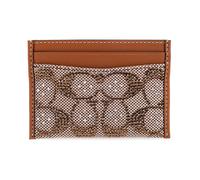 Coach - Essential Card Case In Crystal Signature Jacquard - -Accessories -Uomo -Marrone -ONE SIZE