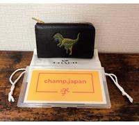 COACH Essential L-Zip Key Case Black Rexy CCB03 NUOVO