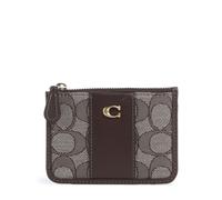 Coach Essential Signature Porta carte di credito marrone scuro, pelle, donna