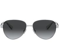 Coach Hc 7111 Occhiali Da Sole Donna Argento Geometrico Grigio 57mm Polarizzato