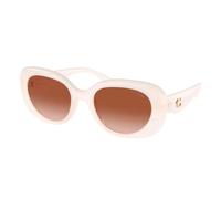 Coach Hc 8391u Occhiali Da Sole Donna Bianco Ovali Marrone 53mm