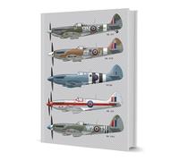 Coach House Partners Spitfire - Taccuino con copertina rigida, formato A5, 120 pagine, a righe, multicolore