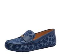 Coach Mocassini da donna Sculpted C Driver in denim firmato, Blu scuro, 36.5 EU