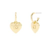 COACH Orecchini da donna con ciondolo a forma di cuore, One Size, ottone titanio, senza gemme