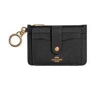COACH Porta carte da donna in pelle a grana incrociata, nero, taglia unica