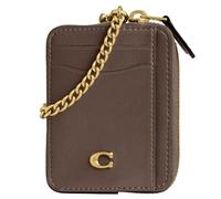 Coach Portadocumenti da donna, con catena essenziale, accessorio da viaggio, B4/Dark Stone