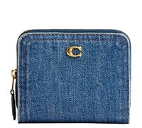 Coach Portafoglio da donna Billfold Small Zip Around, Blu scuro, Taglia unica