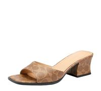 Coach Sandalo da donna con tacco a C scolpito, marrone chiaro, 35.5 EU