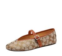 Coach Sculpted C Soft Mary Jane in Crystal Signature Jacquard, Scarpa Donna, Ambra brunita, 40 EU
