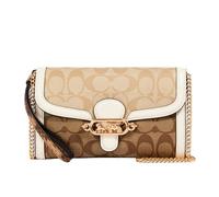 COACH Signature Blocking Exotic Mix Jade Chain Crossbody, Tracolla in Giada con Catena Donna, Cachi Chiaro, Gesso, Taglia Unica