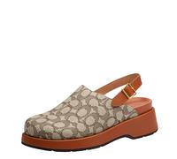 Coach Zoccolo da donna Sculpted C con plateau in jacquard firmato, Cacao/Ambra Brunita, 39.5 EU